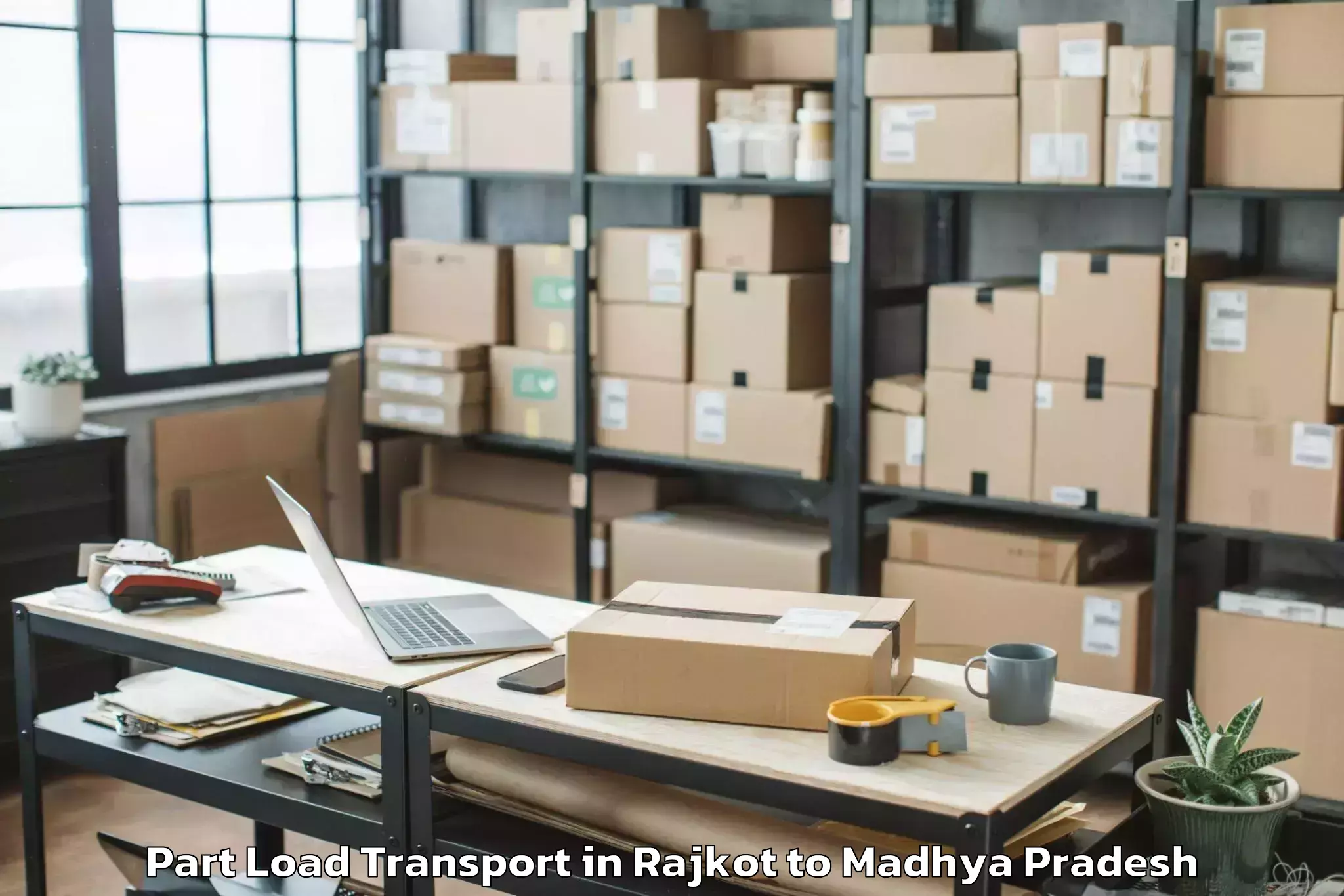 Book Rajkot to Dhana Part Load Transport Online